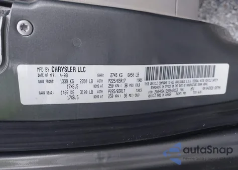 2009 Chrysler Town & Country Touring z USA, uszkodzony, nr VIN 2A8HR54139R646153